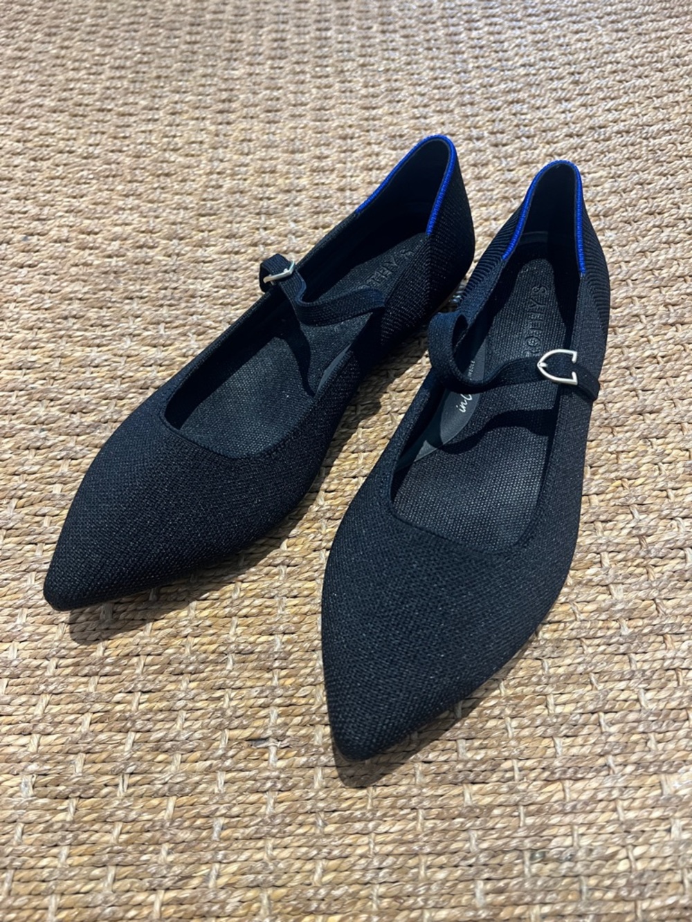Rothy’s Women’s Pointed Mary Jane Flats in Black 9 1/2